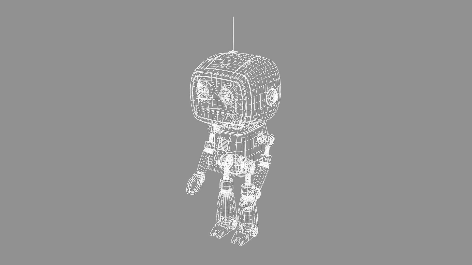10 Cute Robots Low-poly 3D model_15