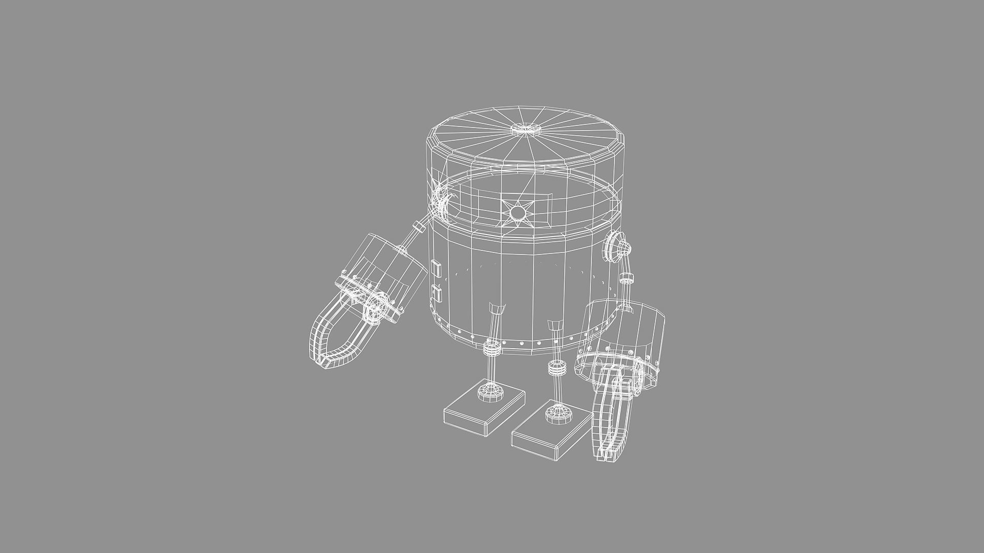 10 Cute Robots Low-poly 3D model_31