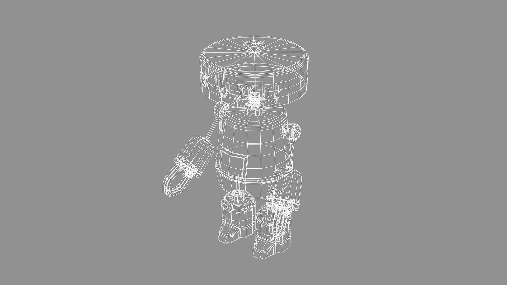 10 Cute Robots Low-poly 3D model_3