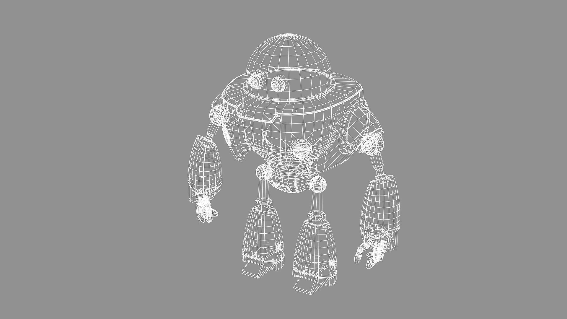 10 Cute Robots Low-poly 3D model_11