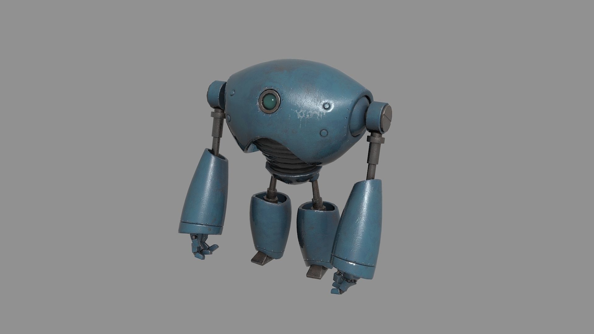 10 Cute Robots Low-poly 3D model_5