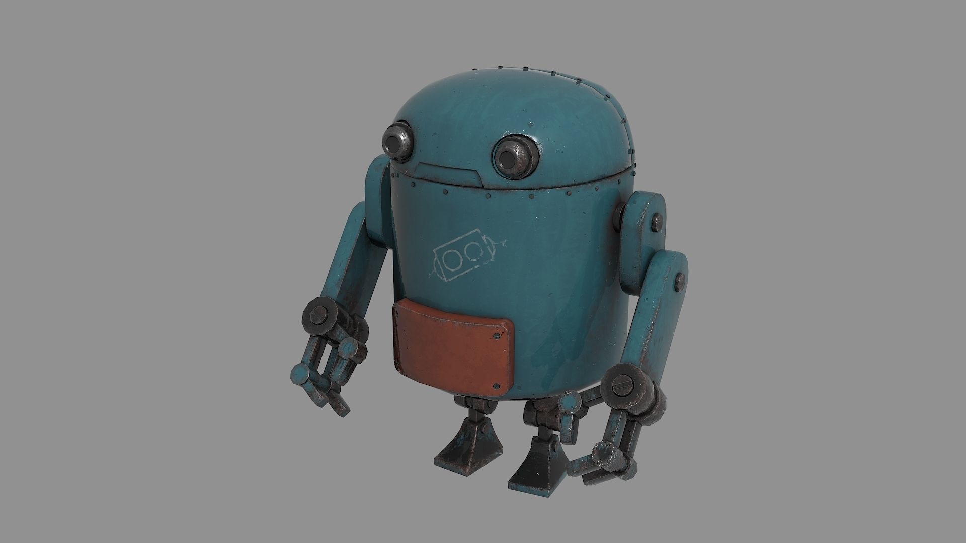 10 Cute Robots Low-poly 3D model_17