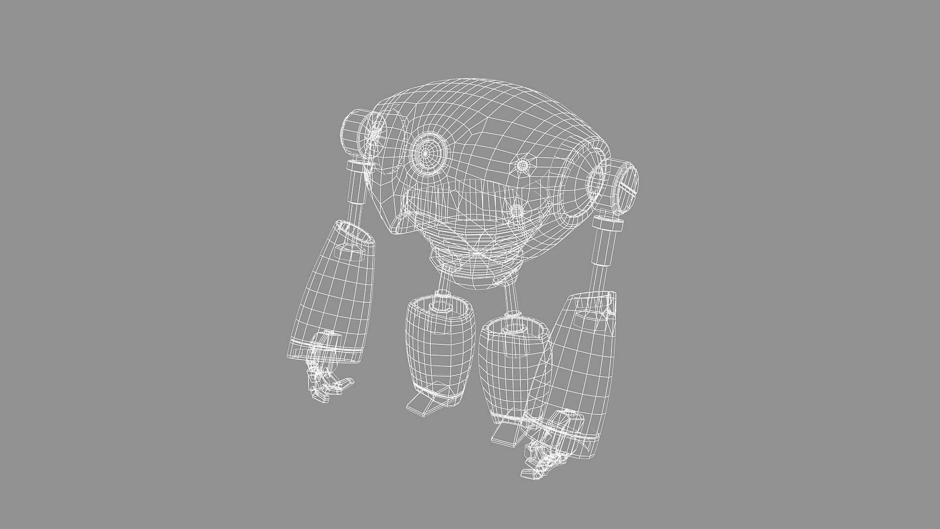 10 Cute Robots Low-poly 3D model_7