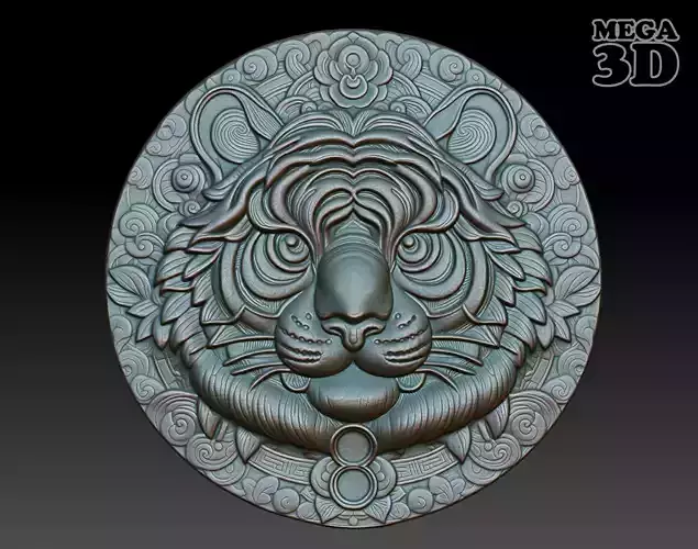 Tiger - Chinese zodiac animal Basrelief 240703 3D print model