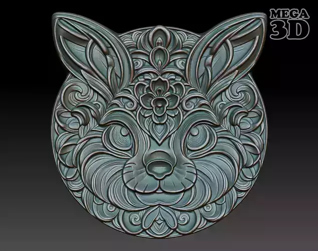 Rabbit - Chinese zodiac animal Basrelief 240703 3D print model