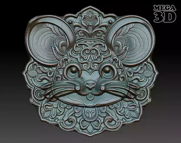 Mouse - Chinese zodiac animal Basrelief 240703 3D print model