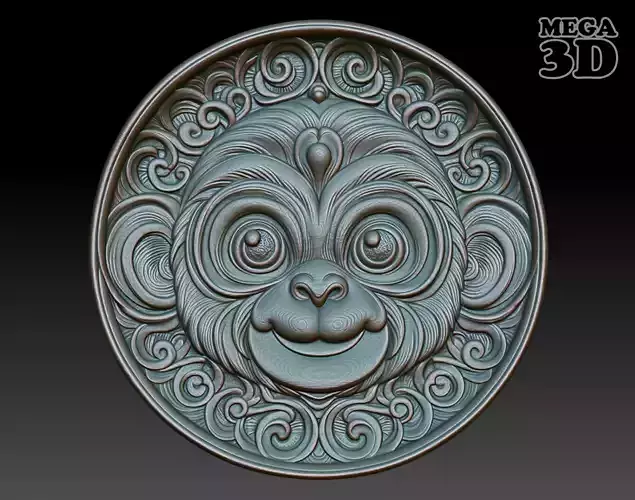 Monkey - Chinese zodiac animal Basrelief 240703 3D print model
