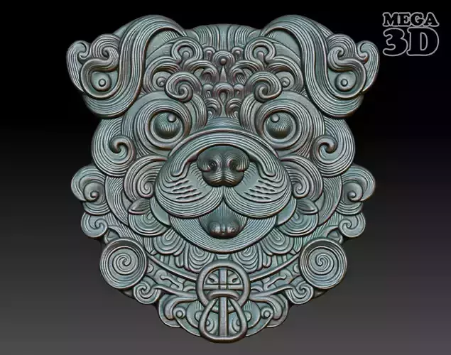 Dog - Chinese zodiac animal Basrelief 240703 3D print model