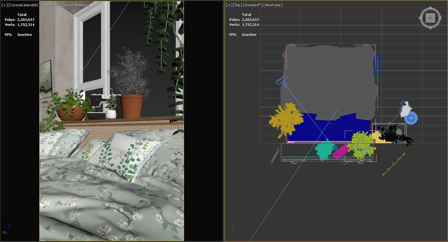 Green bedroom 3D model_3