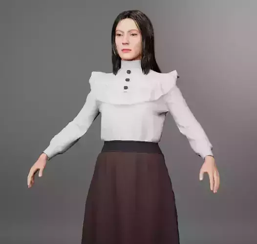 Female Old Suit Rigged Metahuman