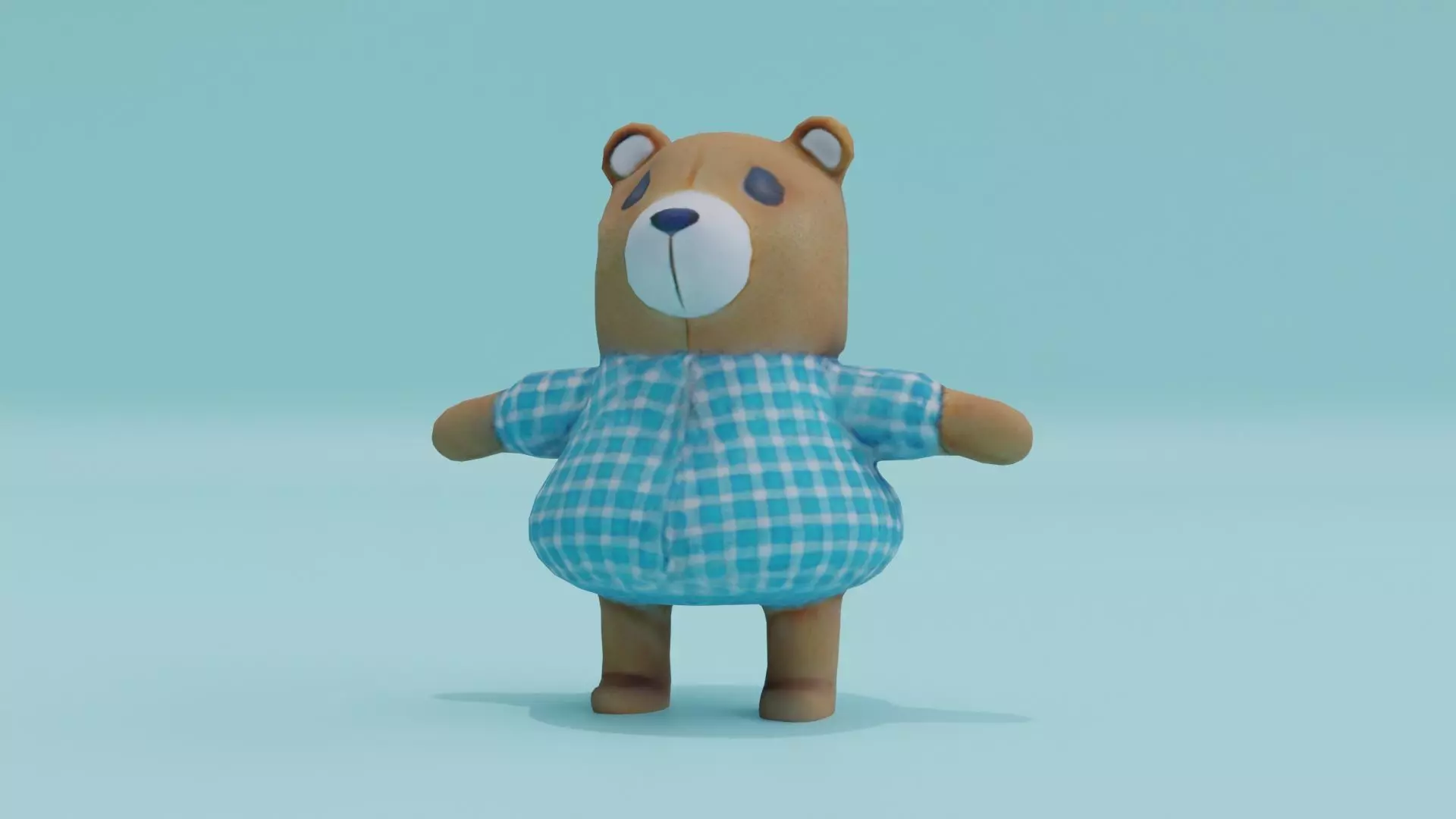 Bear Teddy Doll Wear in clothes Free low-poly 3D model