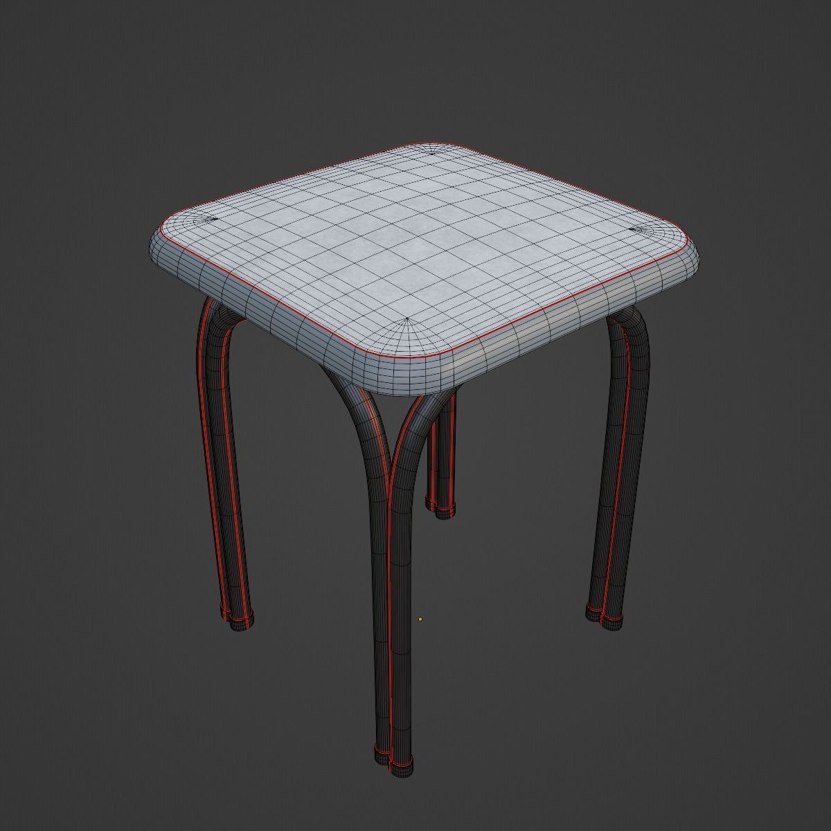 Steel Stool 03 3D model_9