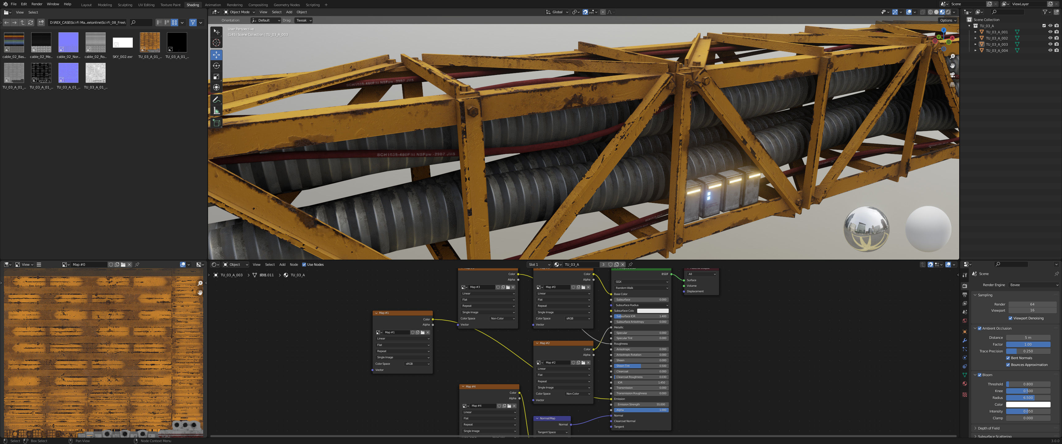 Sci-Fi Kit Free 08 Tubes Cables-PBR Free low-poly 3D model_7