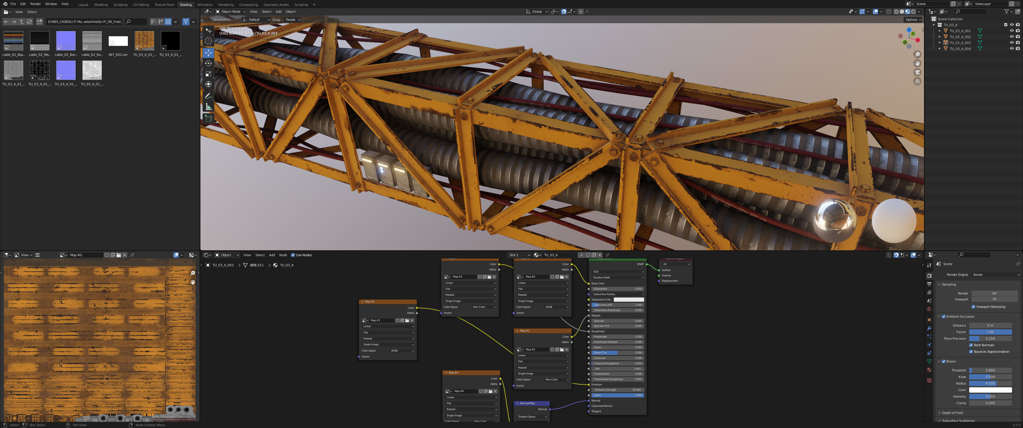 Sci-Fi Kit Free 08 Tubes Cables-PBR Free low-poly 3D model_8
