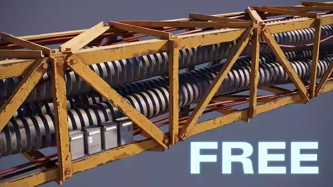 Sci-Fi Kit Free 08 Tubes Cables-PBR Free low-poly 3D model