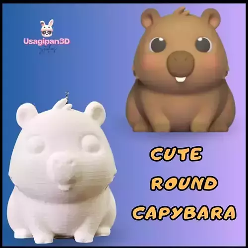 Cute Round capybara 3D print model