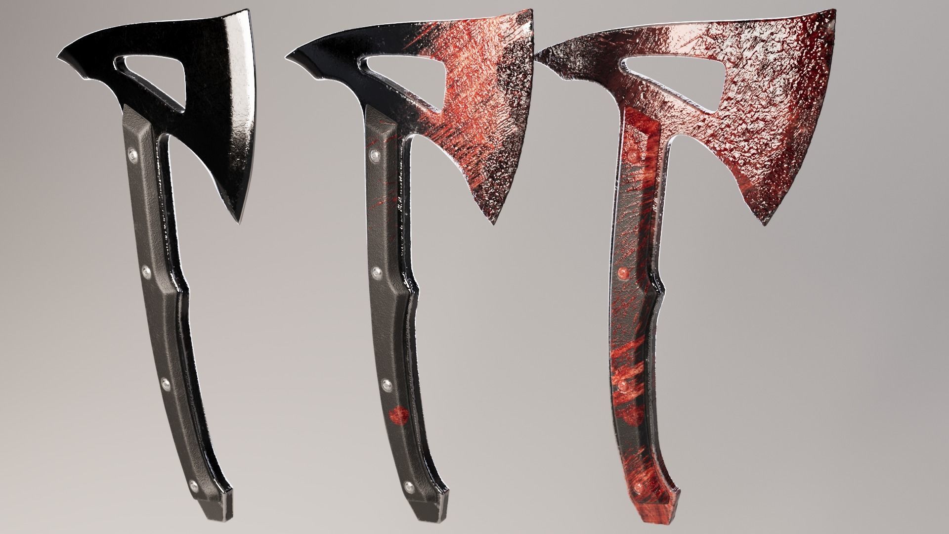 Hatchet Low-poly 3D model_1