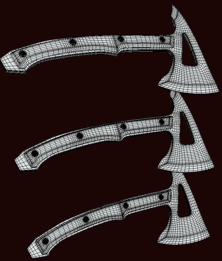 Hatchet Low-poly 3D model_4