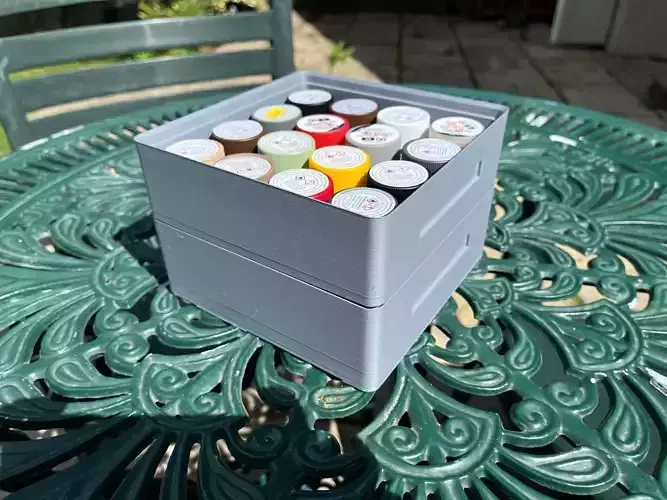 Stackable Tamiya 10ml Paint Storage Boxes 3D print model
