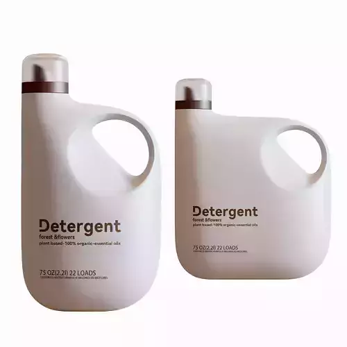 Minimalist Family of Bottles for Laundry Detergent 3D model