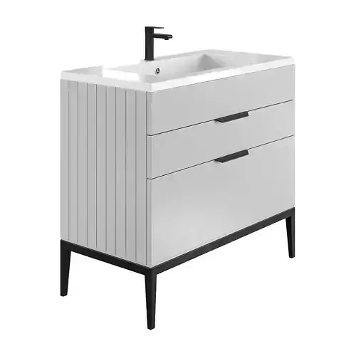 Metropolitan washbasin cabinet with 2 drawers