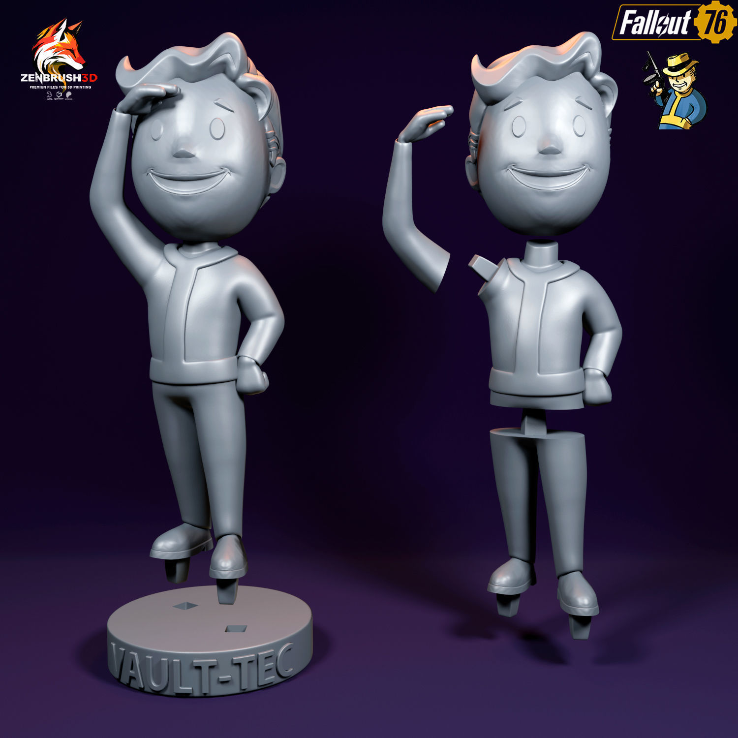 BOBBLEHEAD PACK 2 - FALLOUT 3D PRINTING - STL 3D print model_16