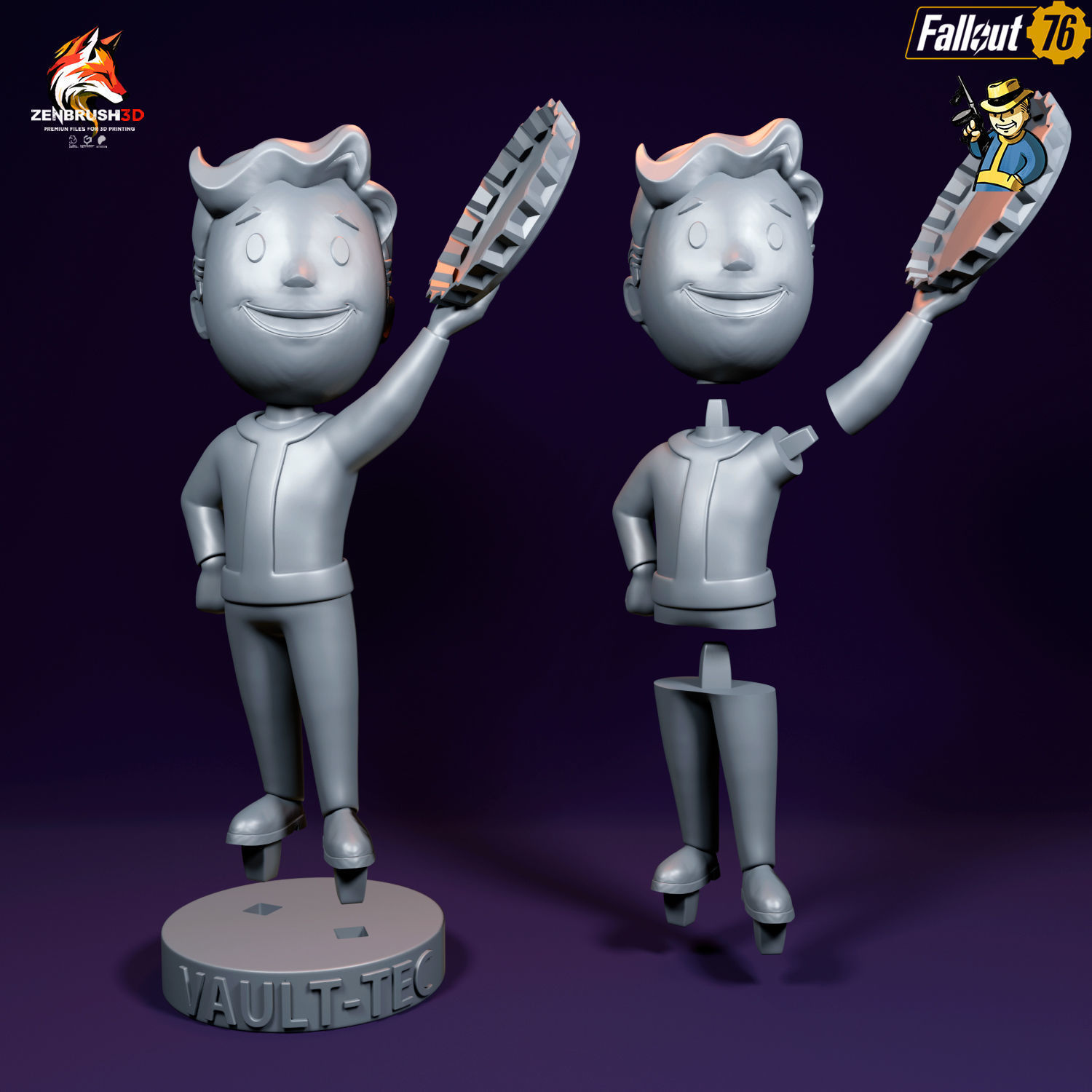 BOBBLEHEAD PACK 2 - FALLOUT 3D PRINTING - STL 3D print model_14