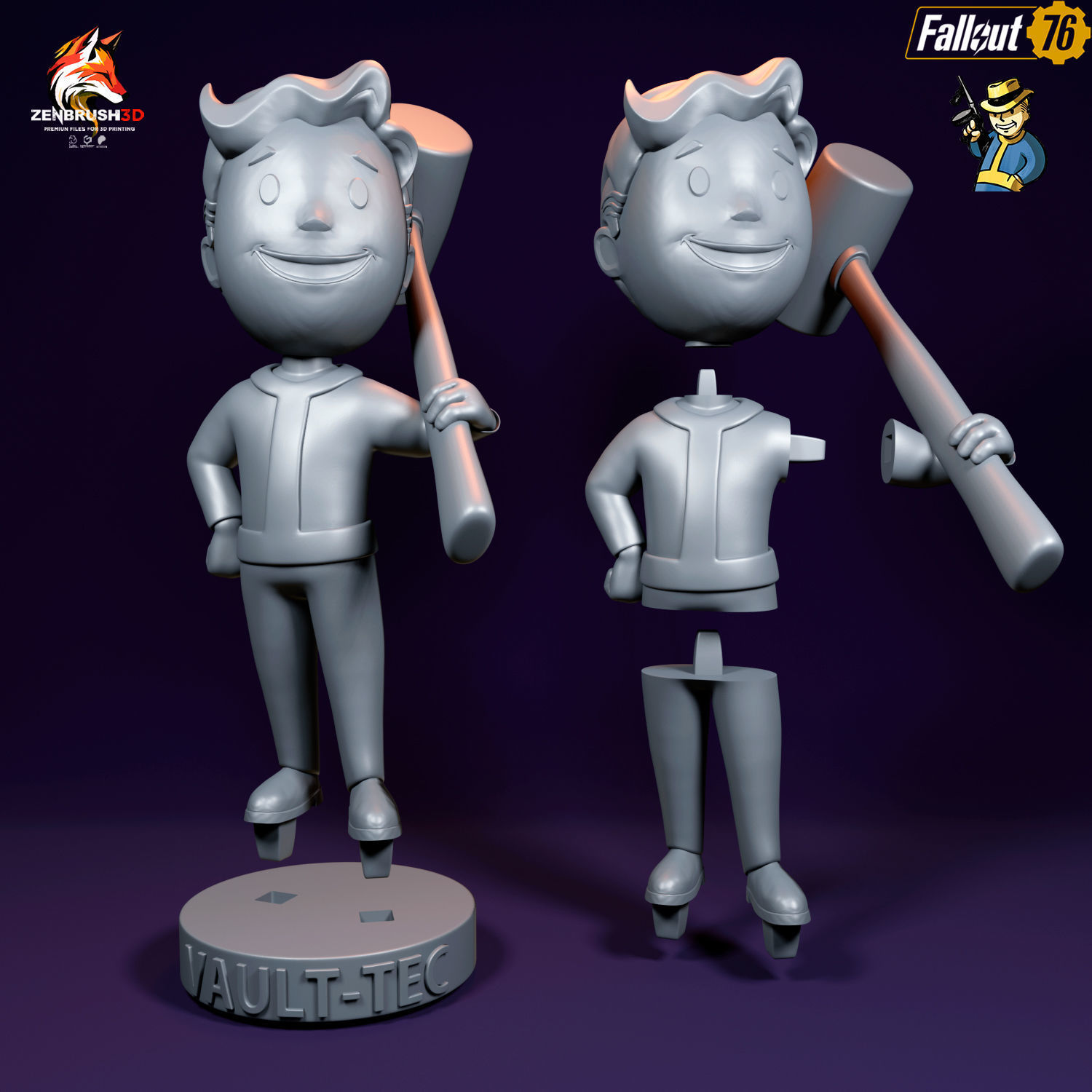 BOBBLEHEAD PACK 2 - FALLOUT 3D PRINTING - STL 3D print model_15