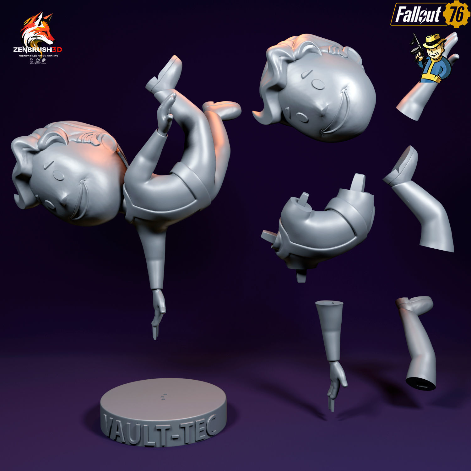 BOBBLEHEAD PACK 2 - FALLOUT 3D PRINTING - STL 3D print model_17