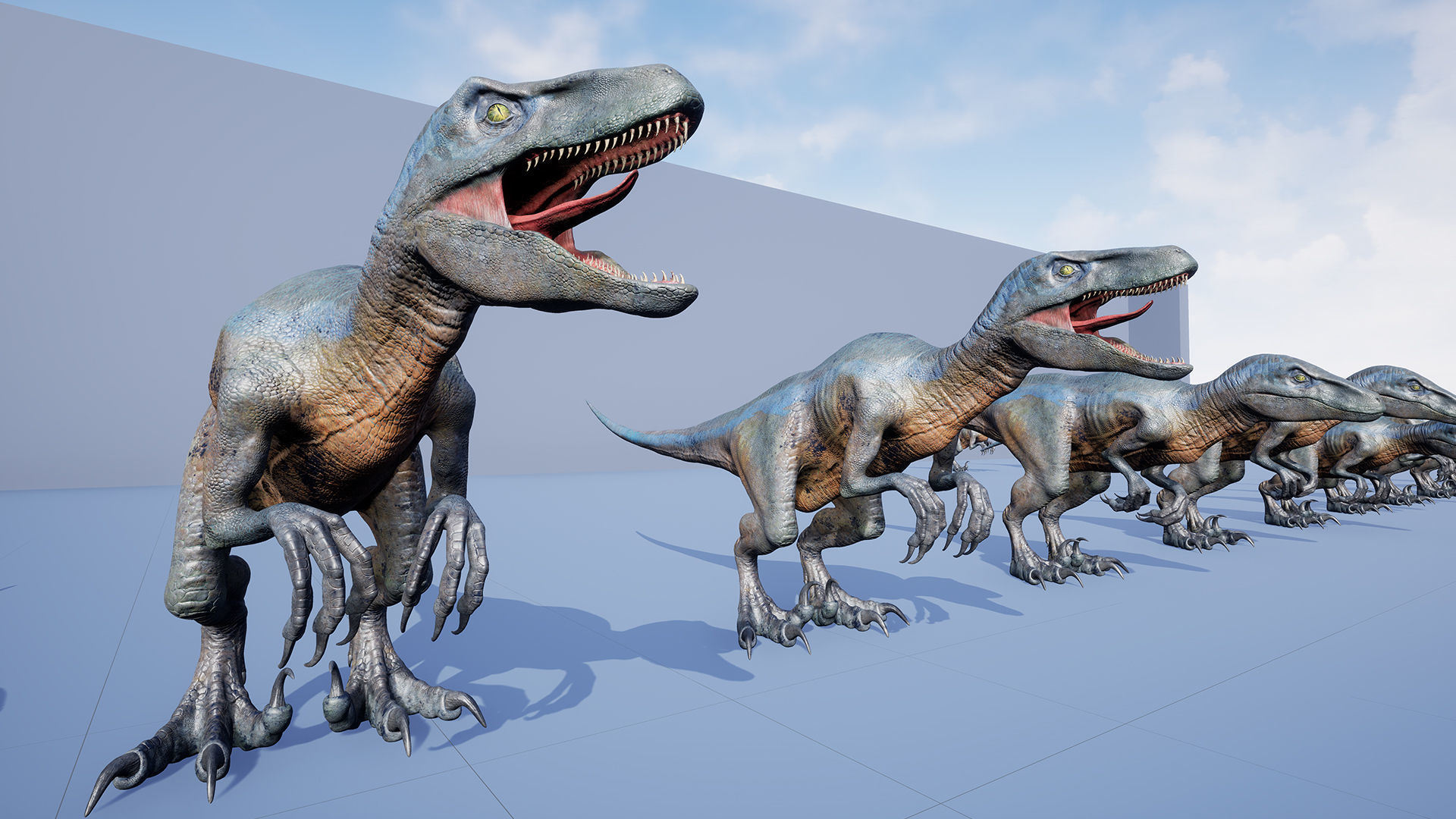 Dinosaur Raptor - Hybrid Velociraptor - Unreal Engine Project Low-poly 3D model_9