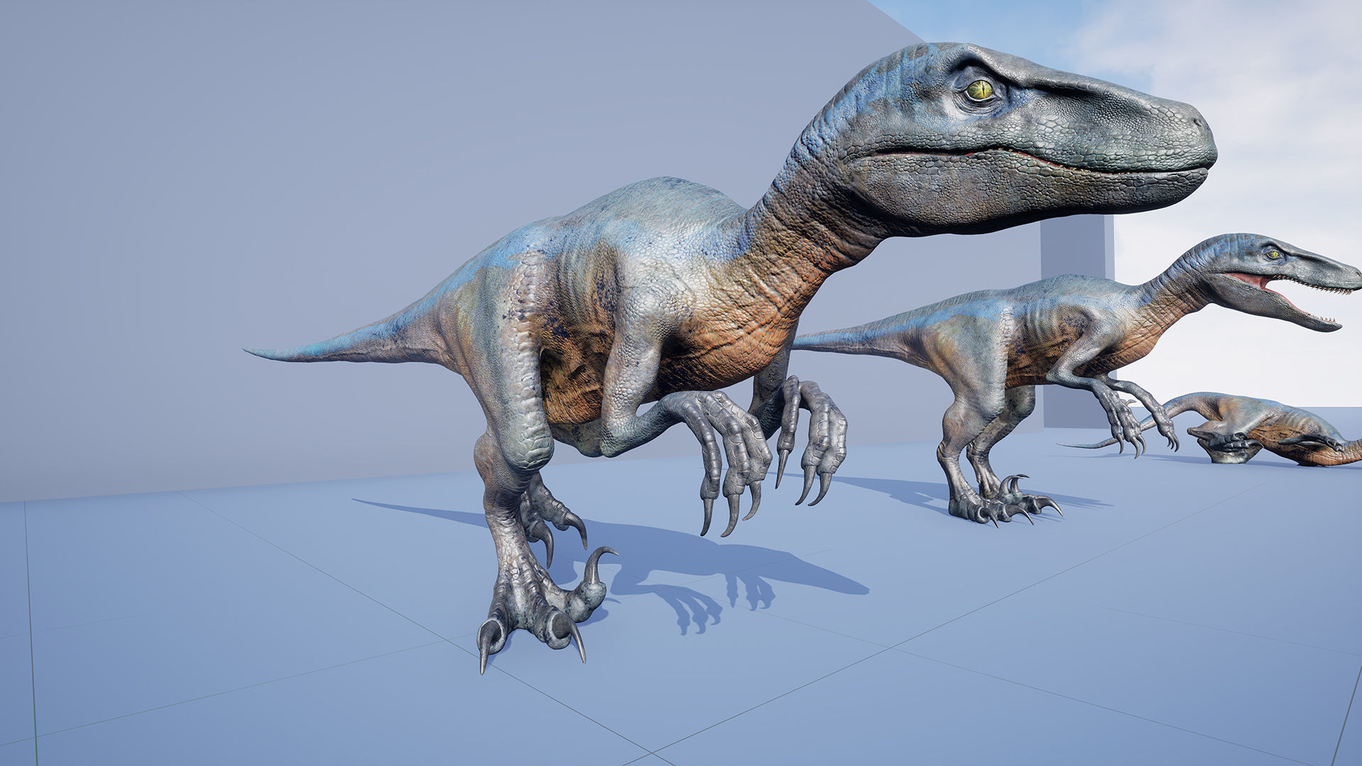Dinosaur Raptor - Hybrid Velociraptor - Unreal Engine Project Low-poly 3D model_6