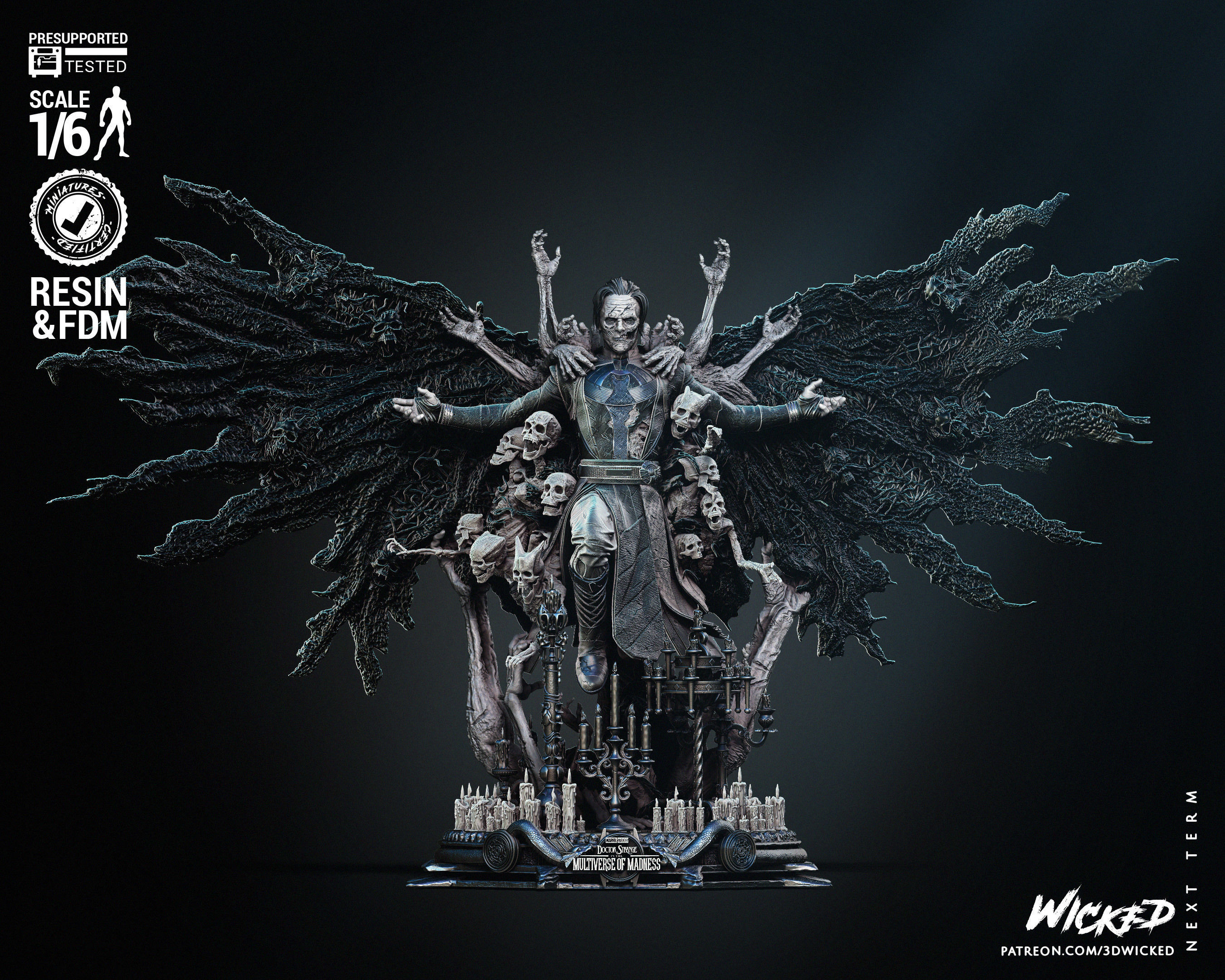 Wicked Marvel Dead Strange Sculpture 3D print model_19