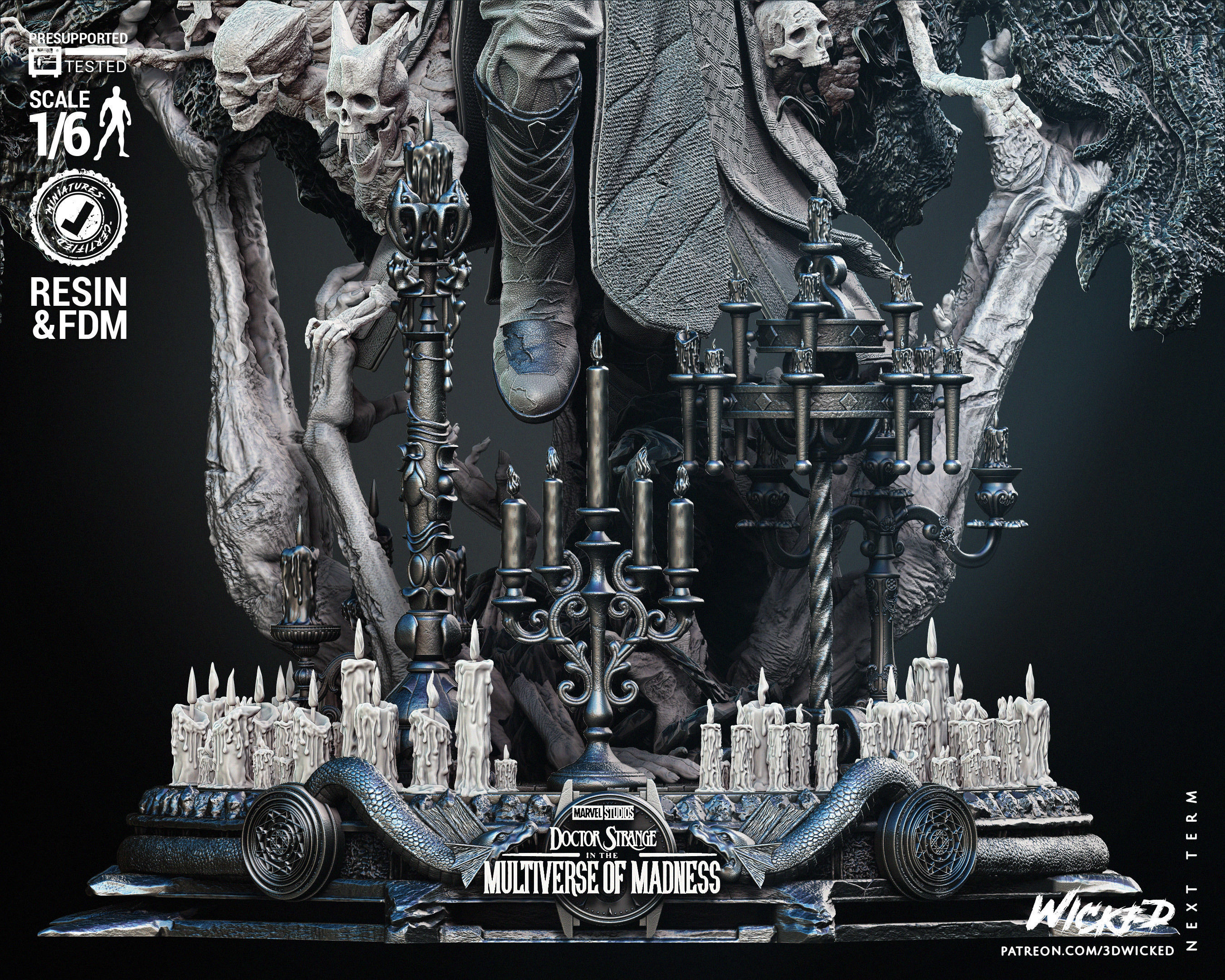 Wicked Marvel Dead Strange Sculpture 3D print model_27