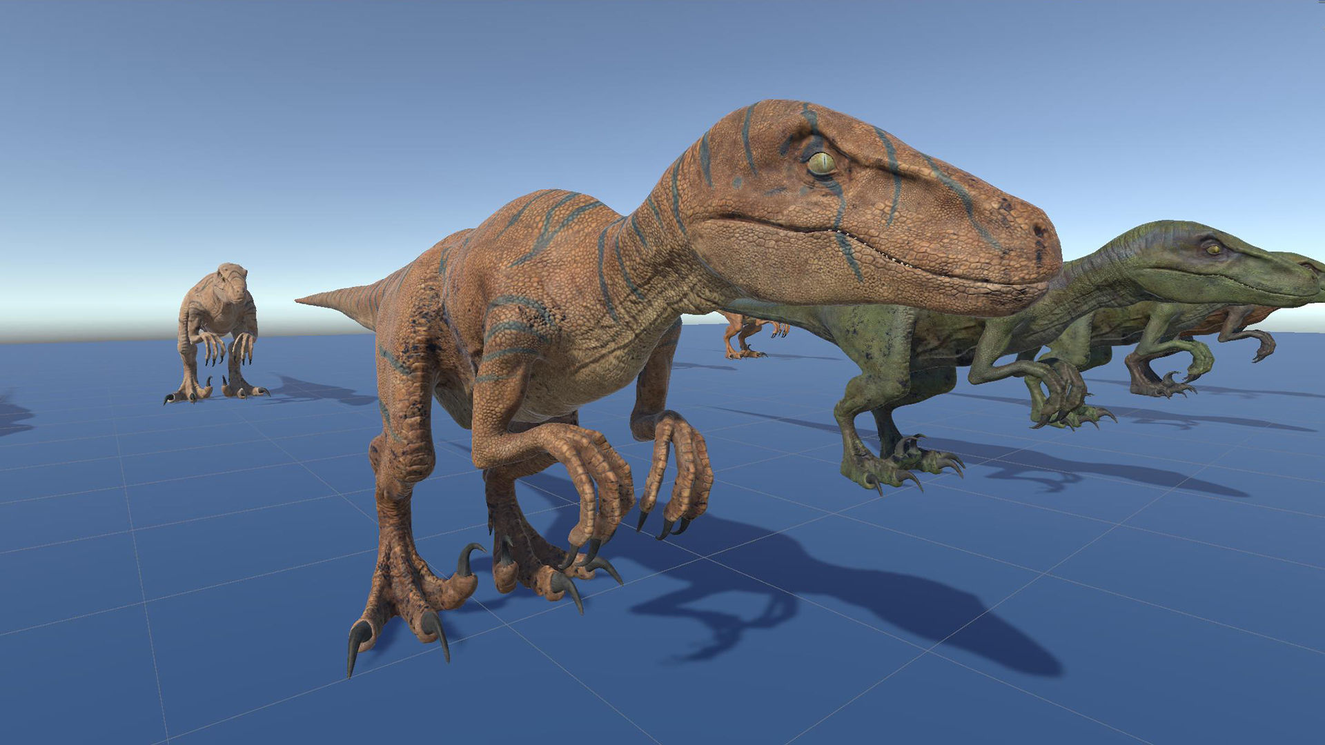 Raptor Dinosaur - Hybrid Velociraptor - Unity Engine Project Low-poly 3D model_11