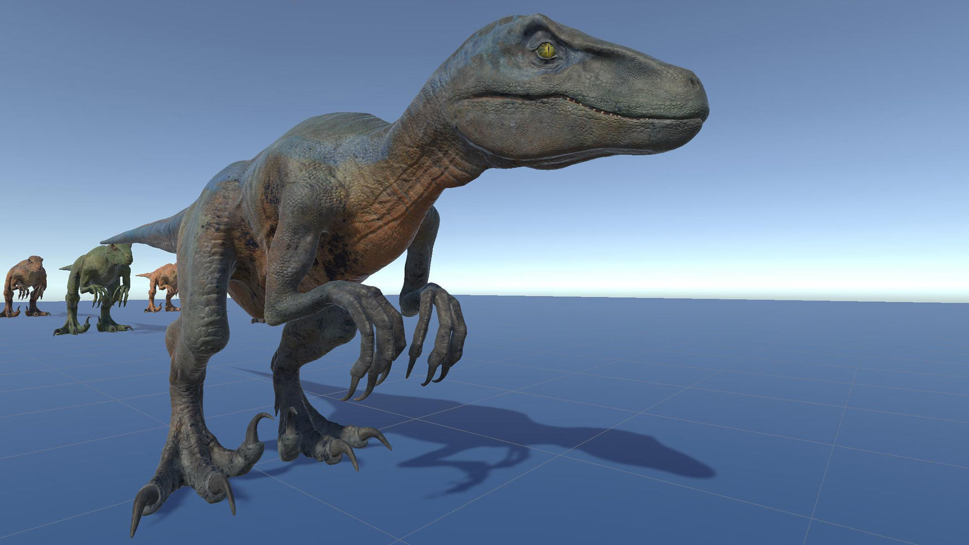 Raptor Dinosaur - Hybrid Velociraptor - Unity Engine Project Low-poly 3D model_6