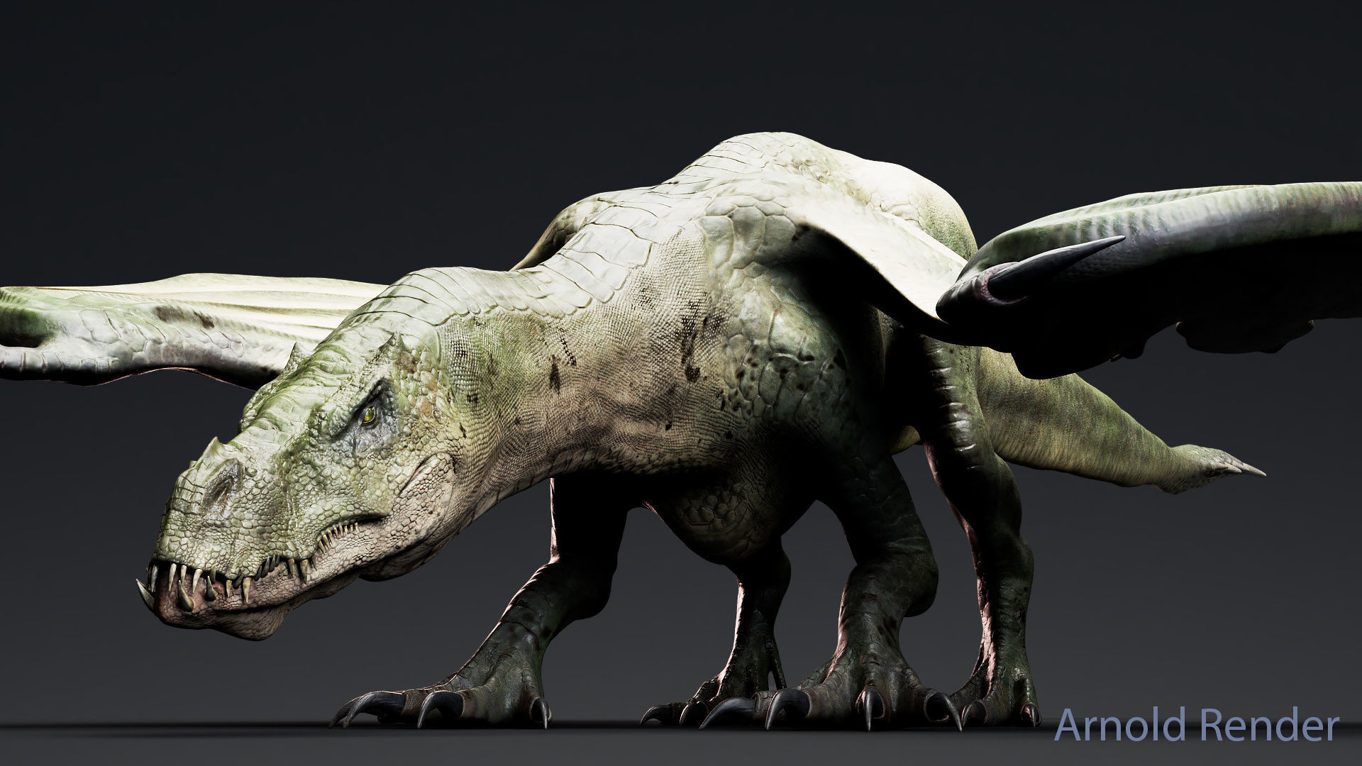 Dinosaur Iron Fire Dragon - Unity Project  Low-poly 3D model_3
