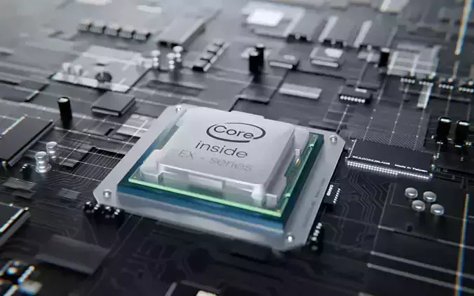 Motherboard with CPU component 3D model