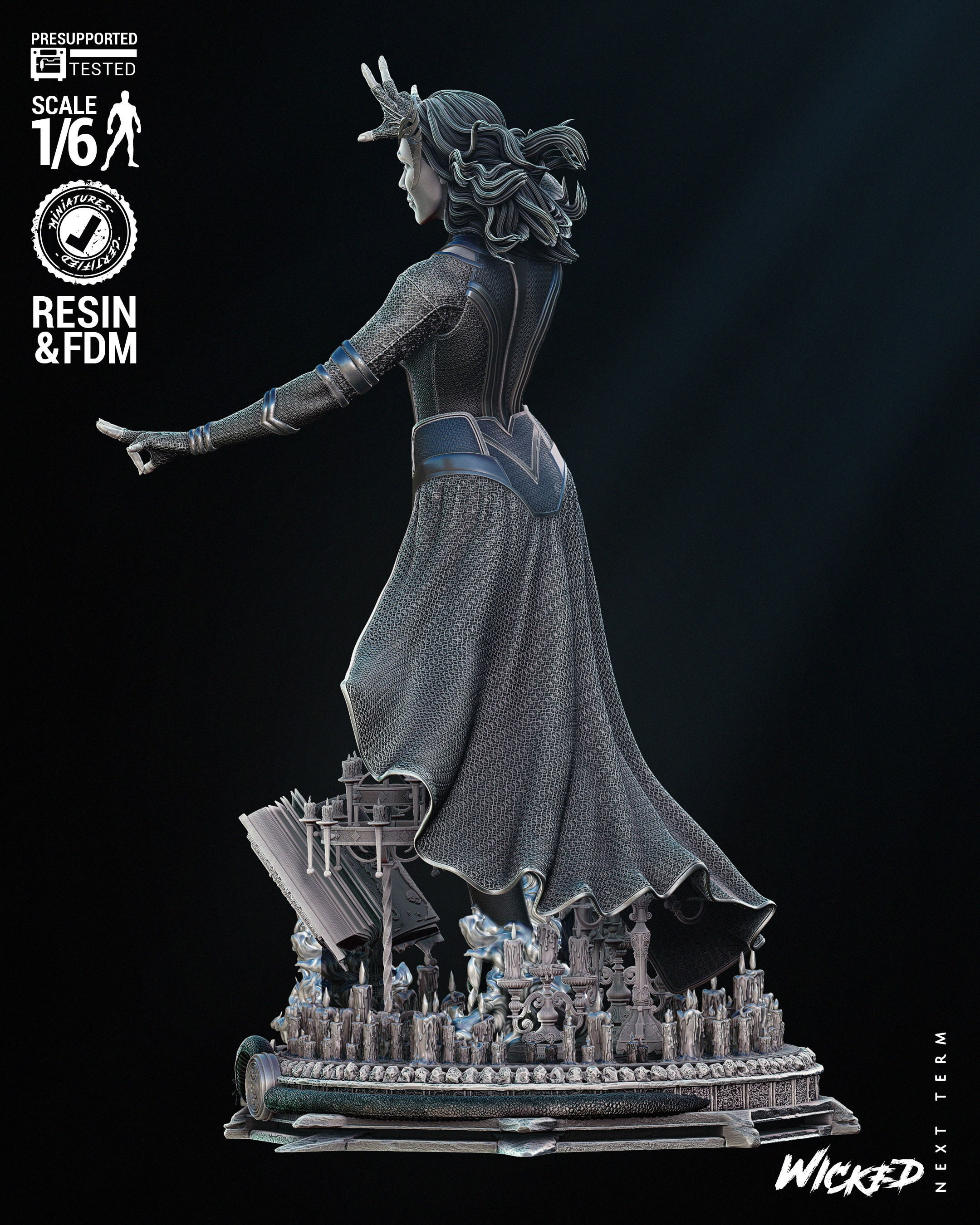 Wicked Marvel Scarlet Witch Sculpture 3D print model_12