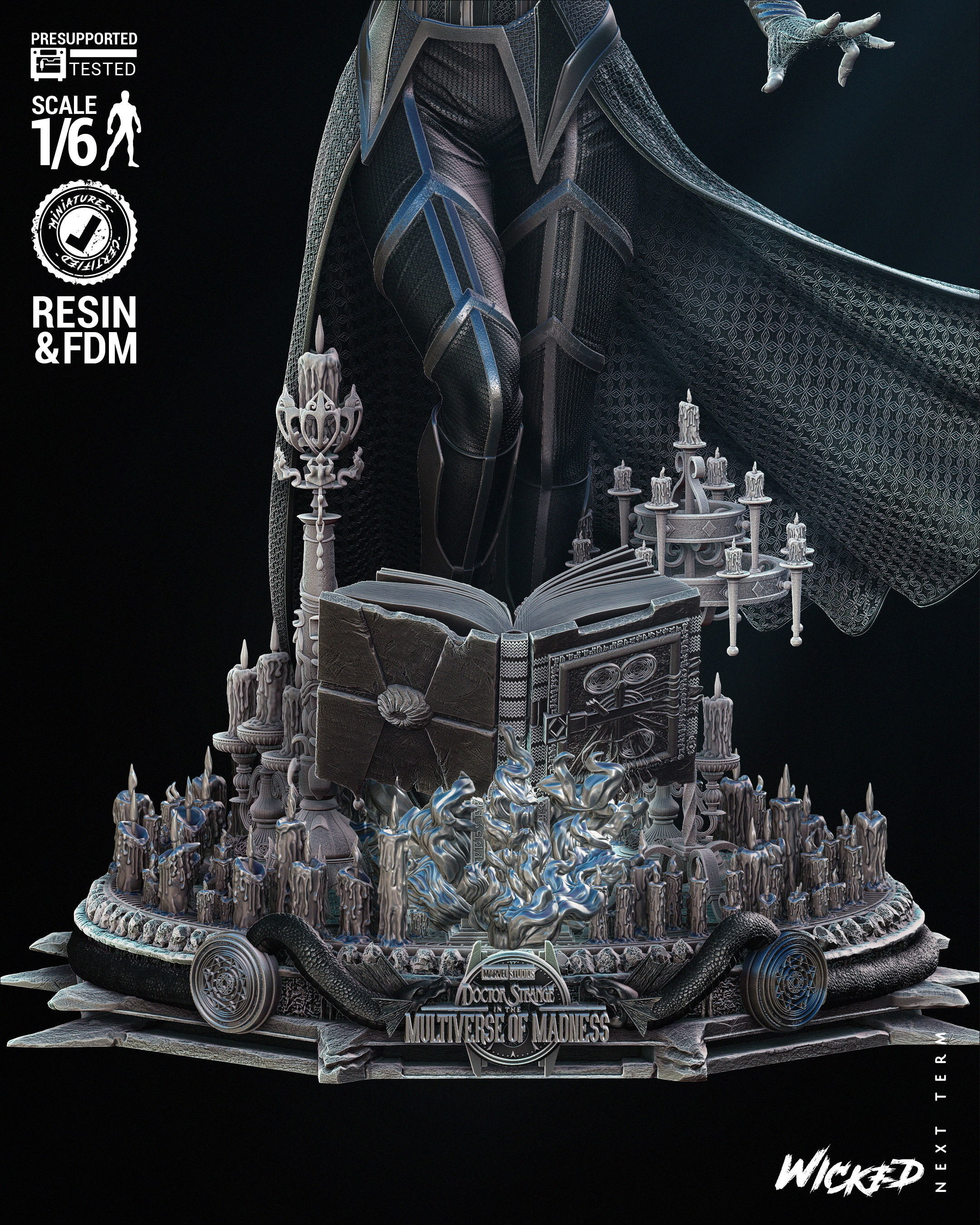 Wicked Marvel Scarlet Witch Sculpture 3D print model_19