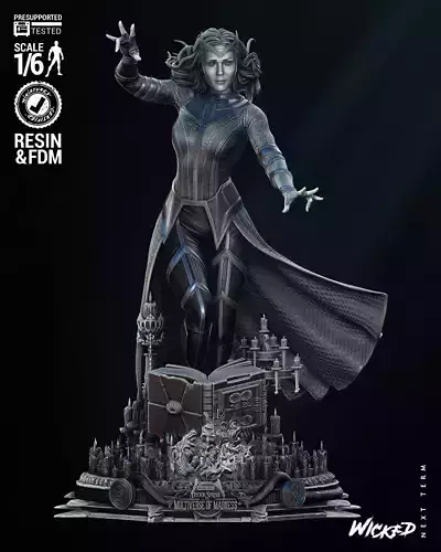 Wicked Marvel Scarlet Witch Sculpture 3D print model