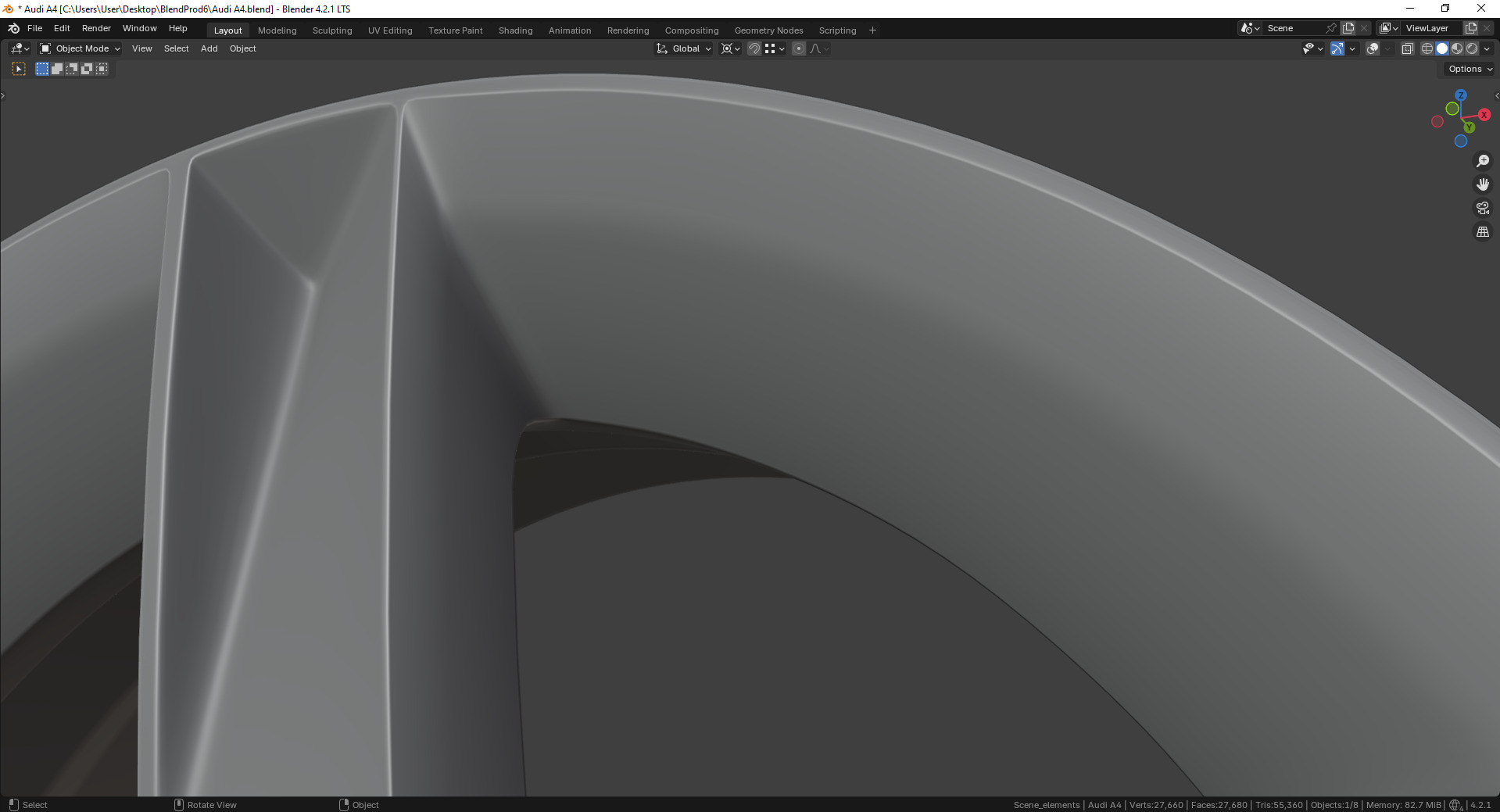 Audi A4 8K00714 Rim 3D model_11