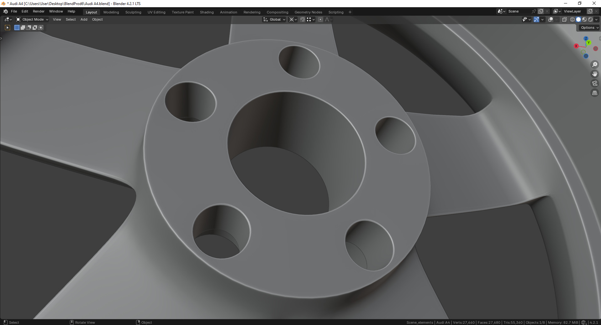 Audi A4 8K00714 Rim 3D model_14