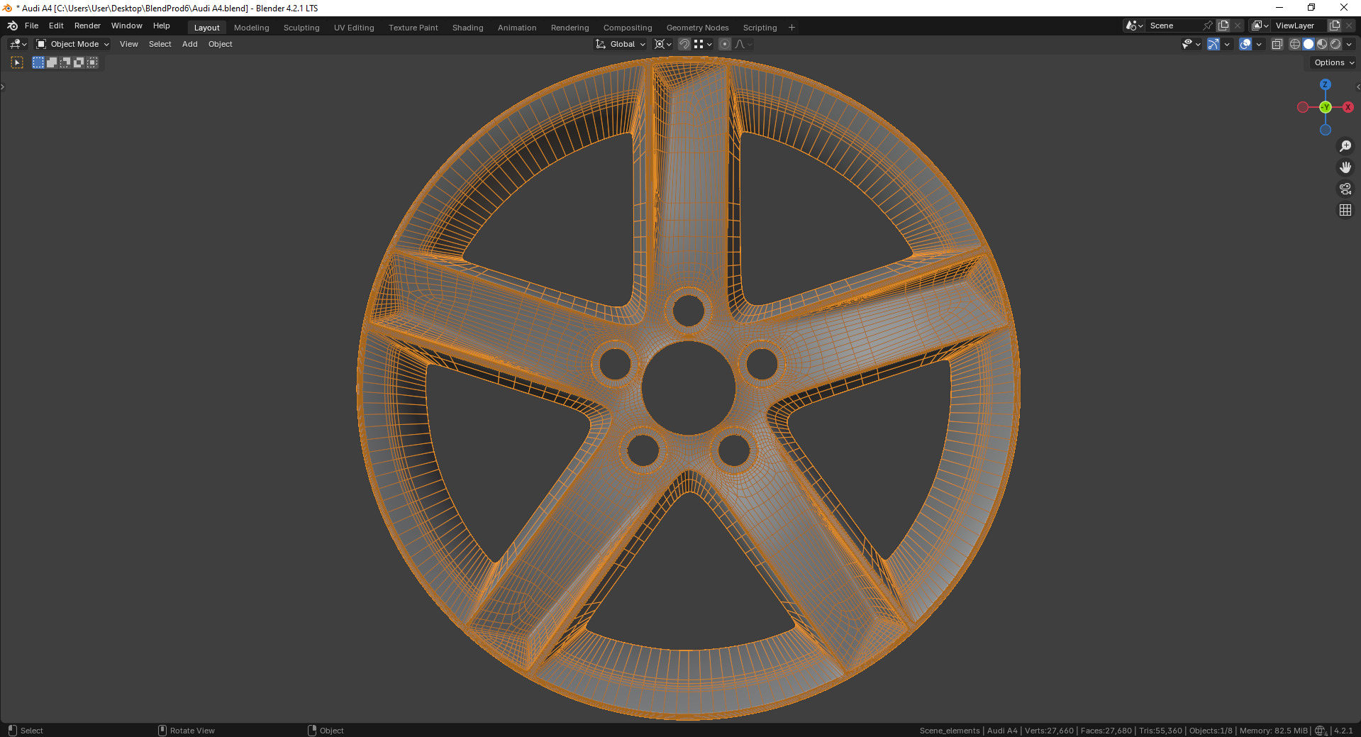 Audi A4 8K00714 Rim 3D model_15
