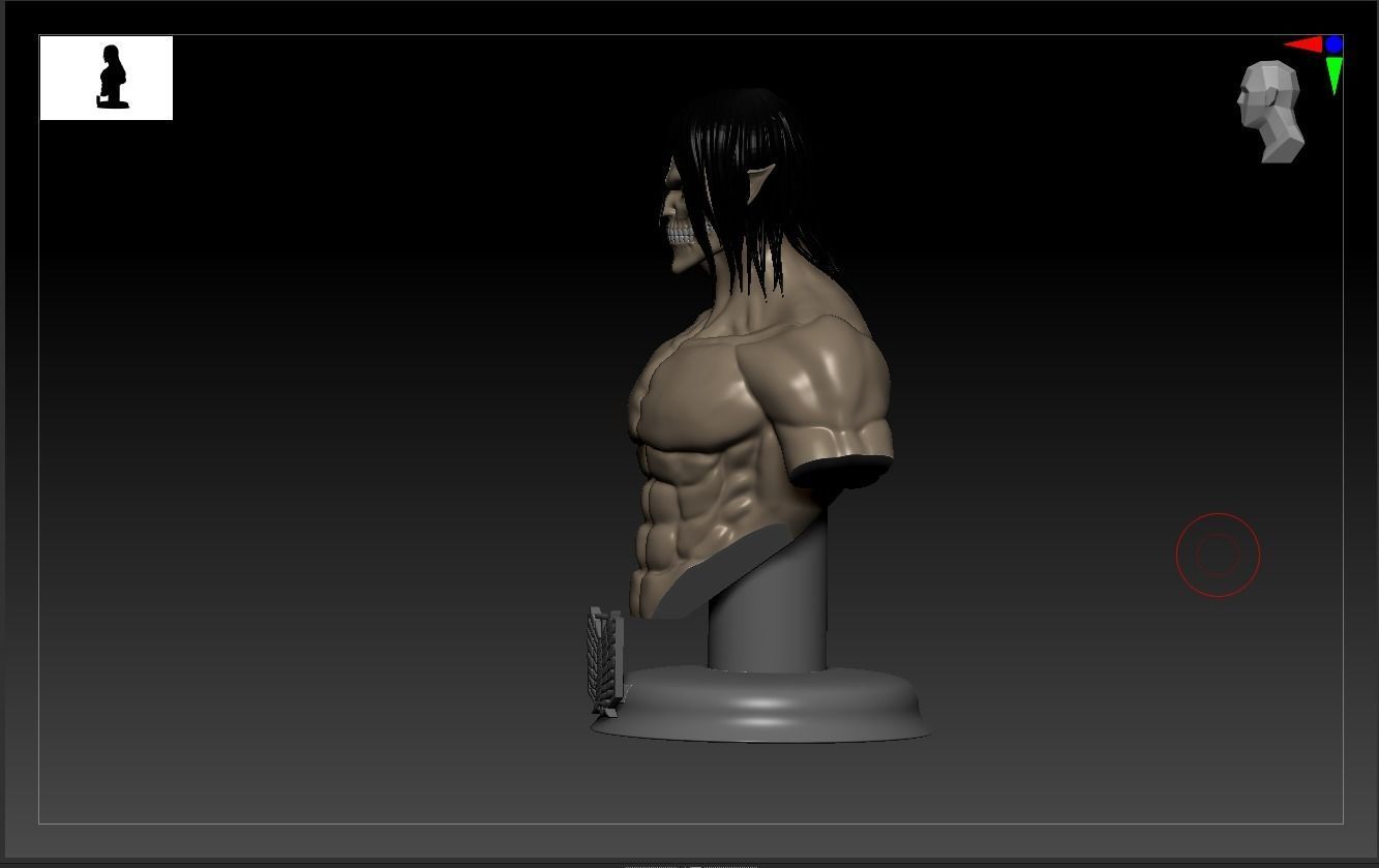 eren titan form bust  3D print model_1