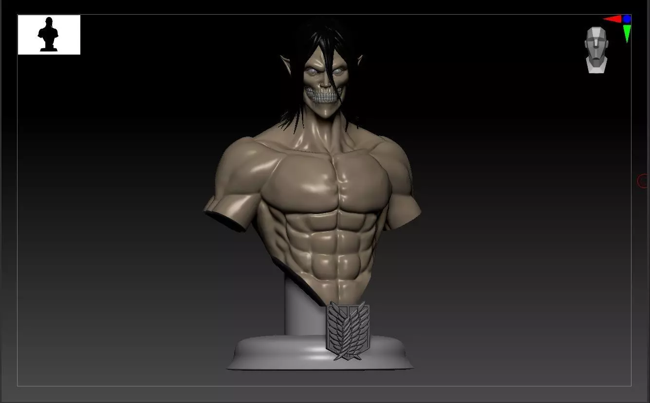 eren titan form bust  3D print model_0