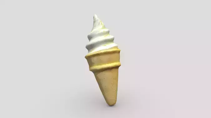 Ice Cream Cone Low-poly 3D model