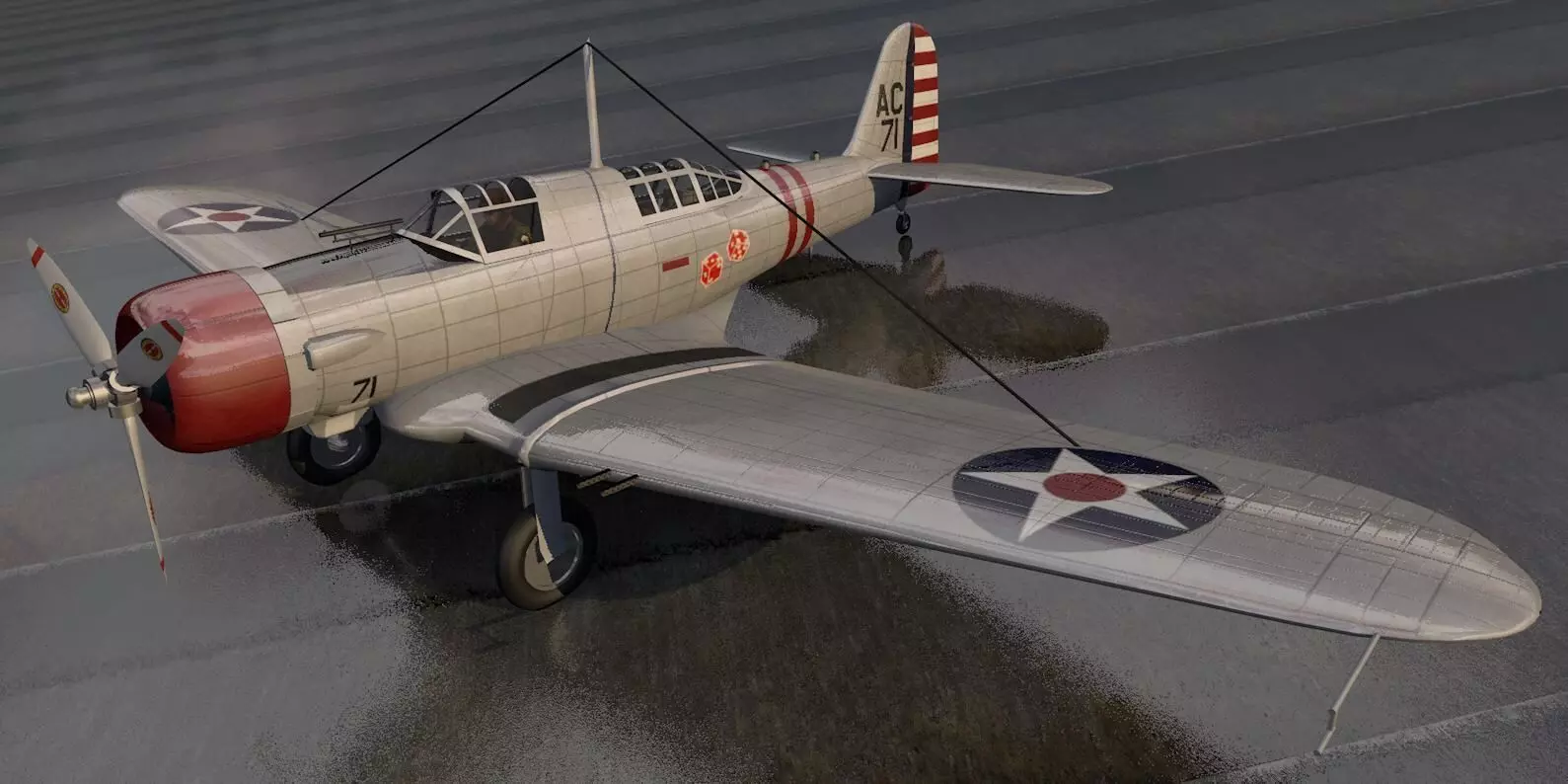 Northrop A-17A Nomad 3D model_0