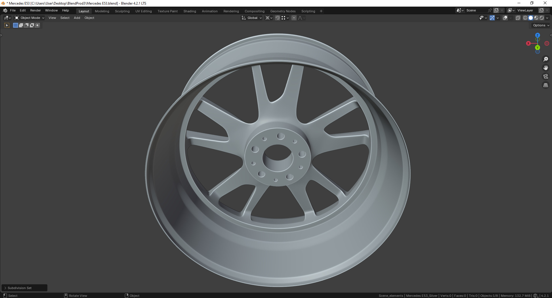 Mercedes E53 85544MB Rim 3D model_13