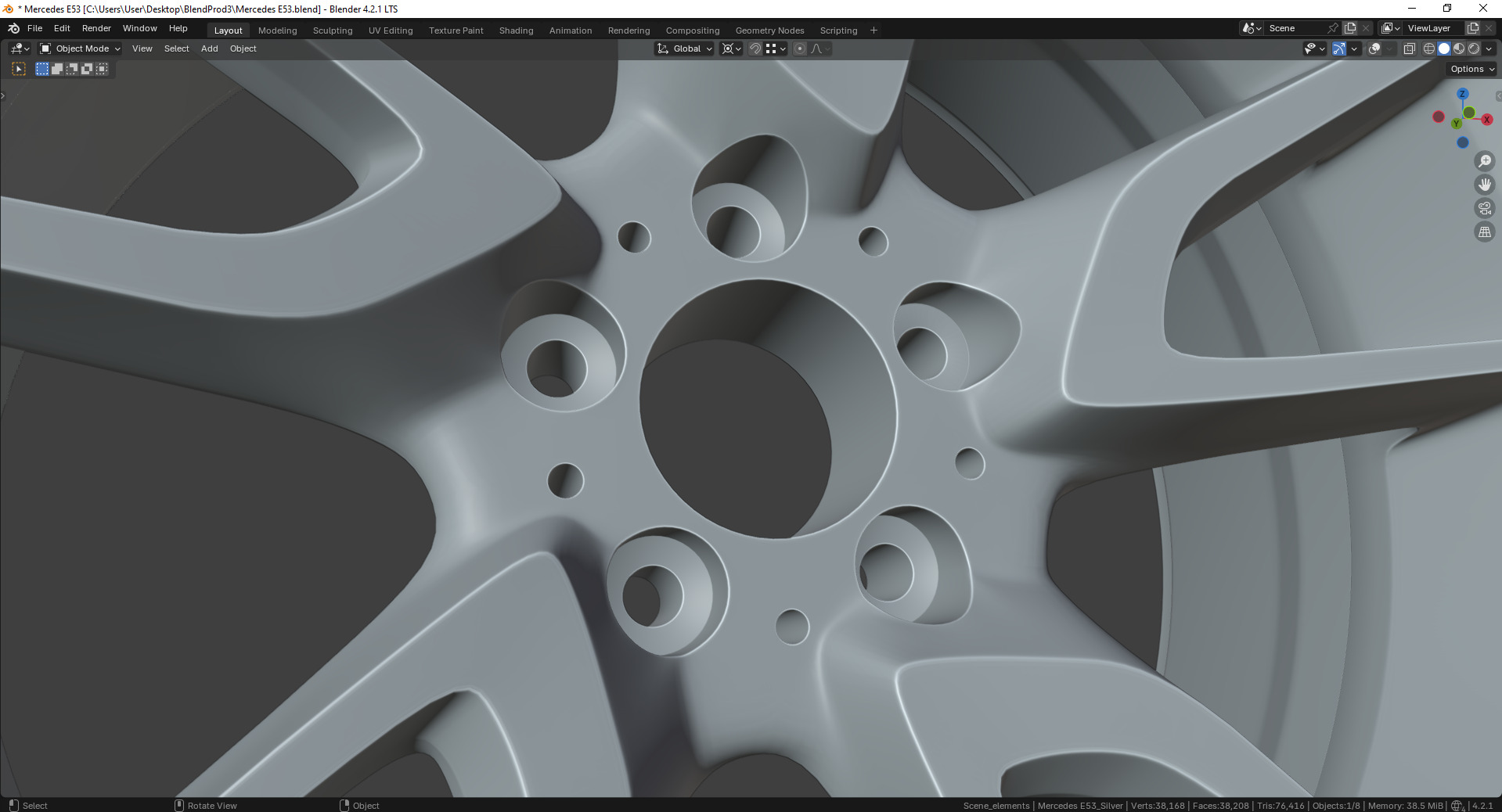Mercedes E53 85544MB Rim 3D model_10