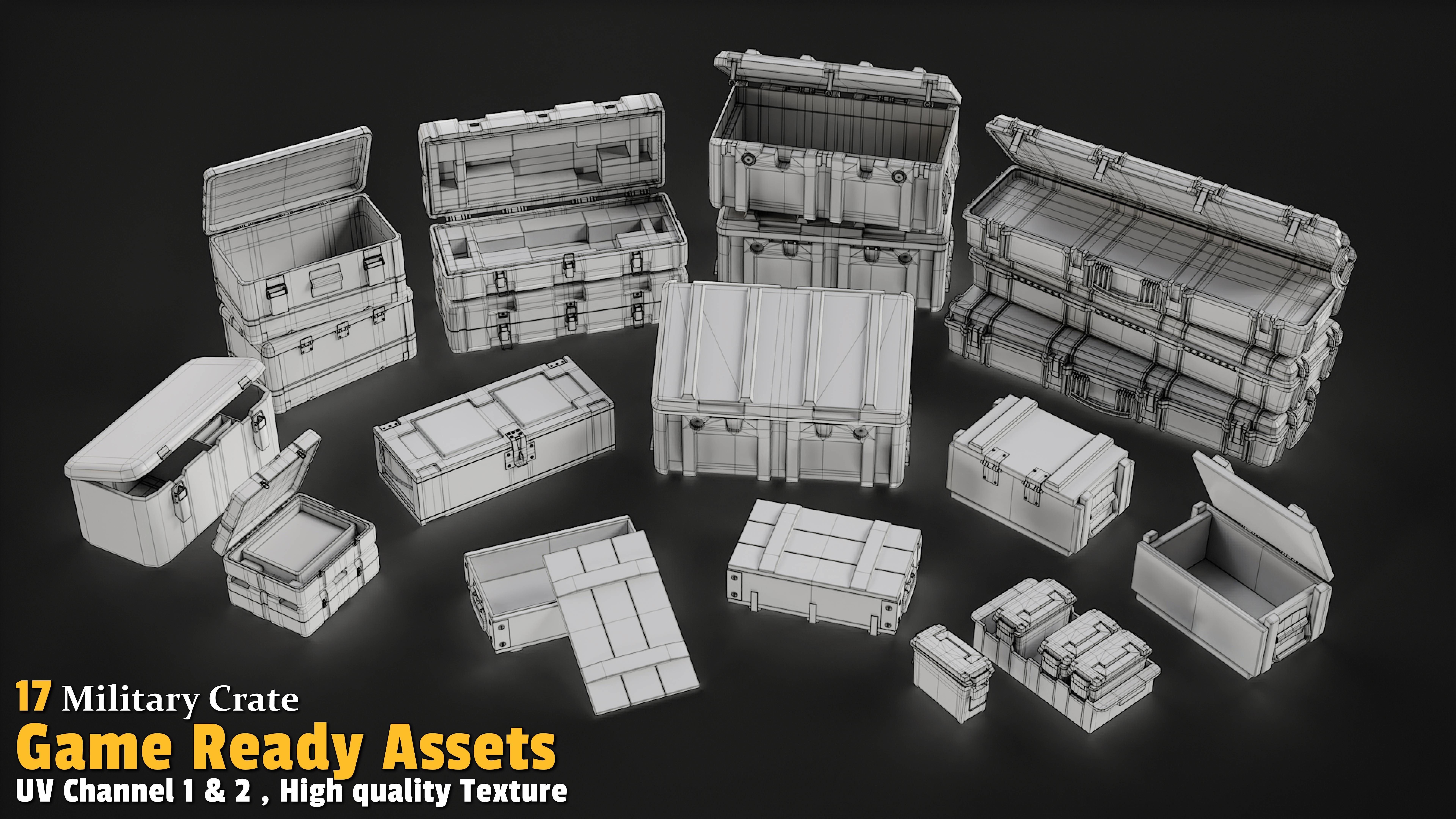 17 Crate Game Asset 3D model_3